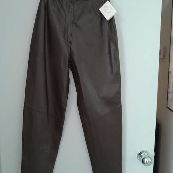 Leather Pant Set -Brown - New With Tags